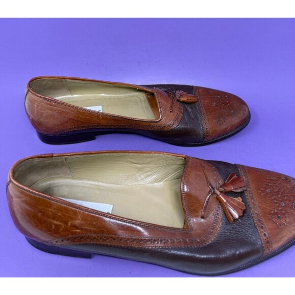 Mezlan Cap Toe Leather Loafers Mens 13 Brown Tassel Brogue Dress Shoe Spain main image 3